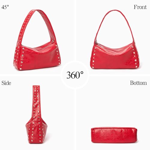 Image of Studded Purses For Women Y2k Shoulder Bag Small Vegan Leather Handbag