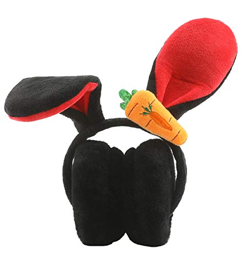Kedera Womens Girls Winter Warm Soft Plush Bunny Rabbit Ear Foldable Winter Earmuffs