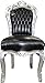 Produktbild Casa Padrino Barock Esszimmer Stuhl Schwarz Lederoptik/Silber