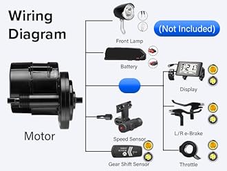 BAFANG 36V/48V 250W/500W/750W/1000W UART Version Mid Drive Kits, BBS01B BBS02B BBSHD for 68mm Bottom Bracket(No Other Accessories, Such as displays, cranksets, Brake levers, or Throttle Grips.)