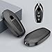 QYBD AUTO Aluminum Alloy Leather Car Key Case Cover Shell for Lamborghini Urus Accessories (Black / Blue / Gray / Gold / Brown) (Black)