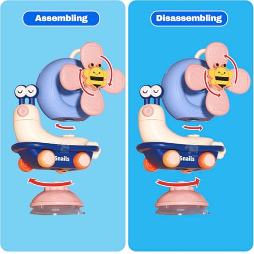 Image of Storio 5-in-1 Suction Spinster Windmill Toy - Blue | Interactive Baby Toy for Bath & Play | Sensory Suction Cups Toy for Toddlers | Early Skill Development (Pack of 2)