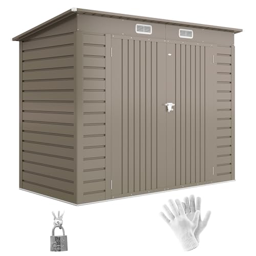 Outsunny Abri de jardin en métal 3 m² facile à monter, cabane de jardin 249x121x183cm structure...