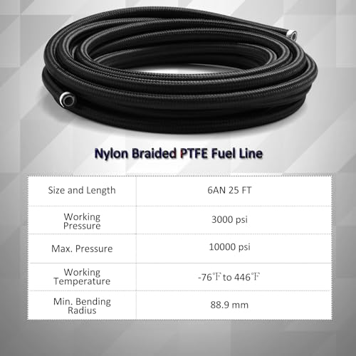 BRIFITOR 3/8 6AN 25FT LS Swap Fuel Line Kit, EFI LS Fuel