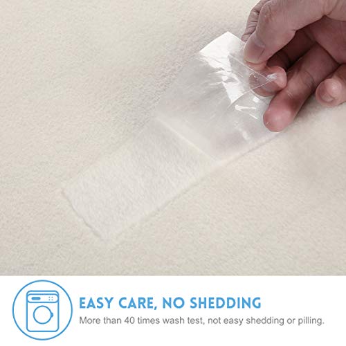 Fleece Blanket King Size Fuzzy Soft Plush Blanket Oversized 330GSM for All Season Spring Summer Autumn Throws for Couch Bed Sofa, 108 by 90 Inches, Ivory