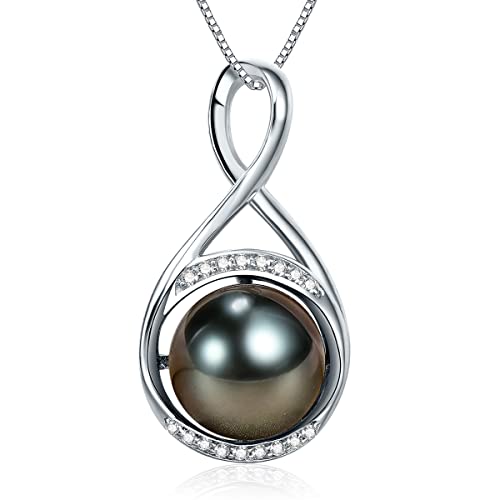 Tahitian-Black-Pearl-Necklace-for-Women-Fine-Jewellery-Round-AAAA-10mm-Pearls-Pearl-Pendant-Necklace-Gift-for-Women-Her-Grandma-Wife - DumpADate.com