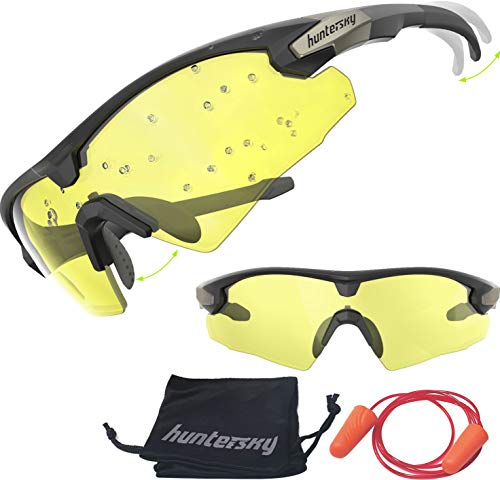 HUNTERSKY Tactical Shooting Glasses Military Grade w Ballistic Impact Protection, Anti-fog Yellow lens, Superior Clarity