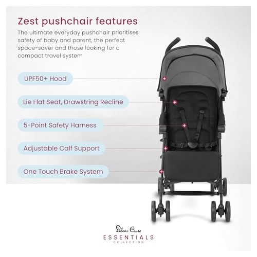 Silver Cross Essentials - Zest Pushchair - Foldable Travel Stroller - Everyday Travel Stroller - Buggy - Newborns to 4 Years - Space - Image 5