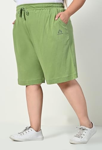 Image of Women's Plus Size Bermunda Shorts | Knee Length Cotton Short | Half Pants for Womens