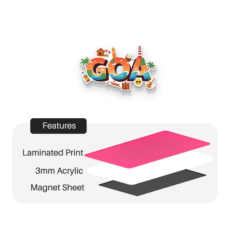 Image of Goa Fridge Magnet, Glossy Finish, Stylish Magnet for Fridge, Wardrobe & Metal Surfaces