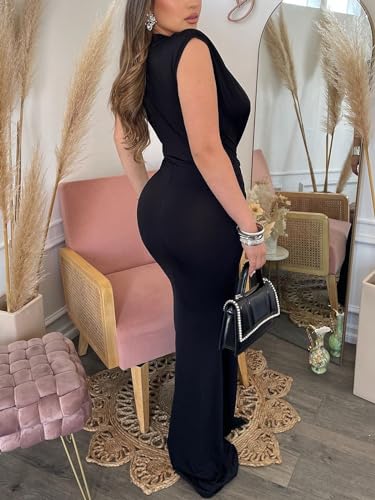 Ekaliy Elegant Bodycon Dresses for Women Deep V Neck Maxi Dress Mermaid Long Dress4