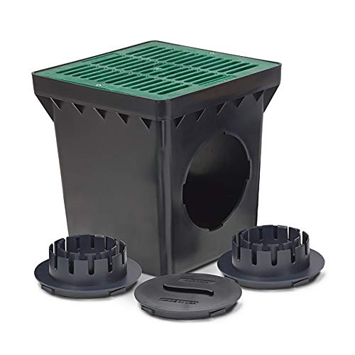 Rainbird Basin with 2 Outlets and Flat Grate with 2 DBAA34 Adapters and 1 DBAAP Basin Plug, Green, 12