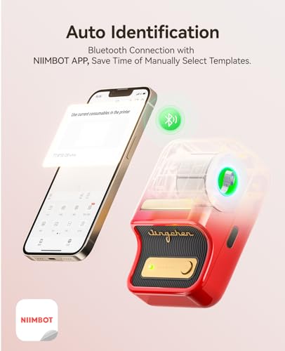Image of NIIMBOT B21 Label Maker, 2 Inch Bluetooth Thermal Label Printer, Red
