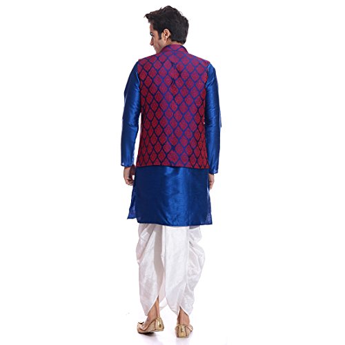 Kurta Dhoti conjunto de mezcla de seda cómodo para eventos largos 4