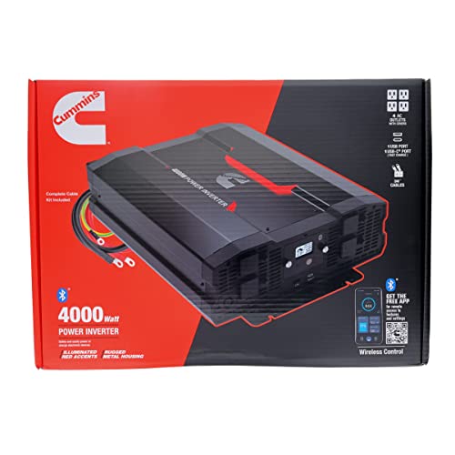 Cummins CMN4000W 4000 Watts Power Inverter Modified Sine Wave Truck Inverter 12 Volts To 110 Volts Four Ac Outlets Two Usb Ports (Plus Cable Kit)- Cmn4000W thumb #5