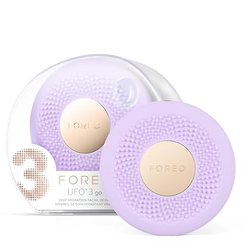 FOREO UFO 3 go urządzenie do pielęgnacji skóry twarzy w podróży – krem nawilżający – pielęgnacja przeciw starzeniu się skóry – pełne spektrum LED i terapia światłem czerwonym – terapia termoterapia –