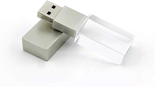 Miniatura 2 de Unidad flash USB 2.0 de 32 GB, luz LED de cristal transparente, lápiz de cristal transparente, lindo mini Memory Stick regalo para niños, niñas,