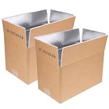 AMUSLESUR Aluminiumfolien Isolierte Kühlboxen 2 Stück 27X15,5X16,5cm Wiederverwendbare Versandboxen für Frische  ...