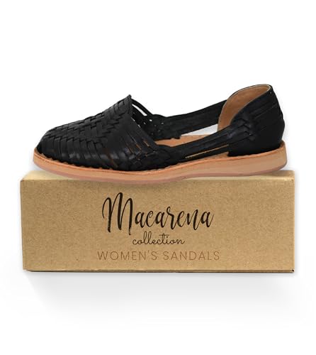 Image of Macarena Collection Womens Shoes Leather Sandals for Women | Huarache Handmade Mexican Sandals | Comfortable & Stylish Womens Sandals 4150