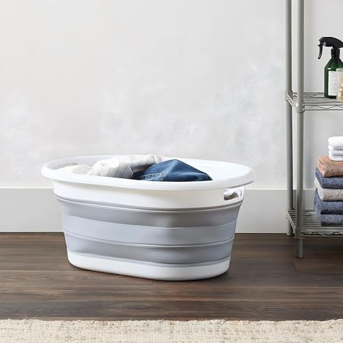 Collapsible Laundry Basket | 22L Plastic Washing Baskets for Laundry | Folding Washing Basket with Handles | Space Saving Foldable Laundry Baskets for Clothes, Bedding, Towels, Etc - Image 5