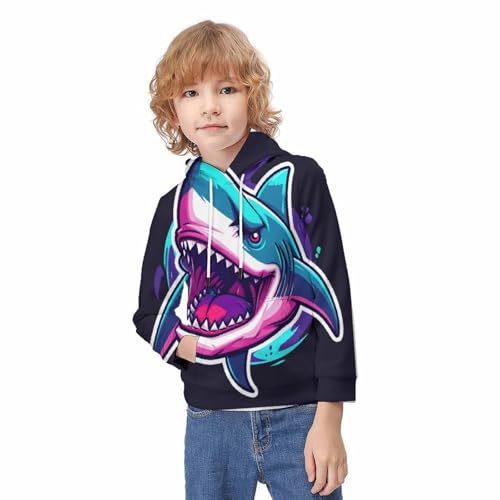 Sweat requin 3D pull ado 8-10 ans hoodie hiver avec poche kangourou