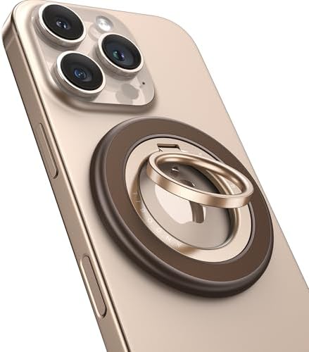 andobil [2025 Upgraded] Double-sided Magnetic Phone Grip for MagSafe [Sability Max] Strong Magnetic Phone Ring Holder Compatible with MagSafe Accessories, iPhone 16 Plus 15 14 13 12 Pro Max Mini Brown