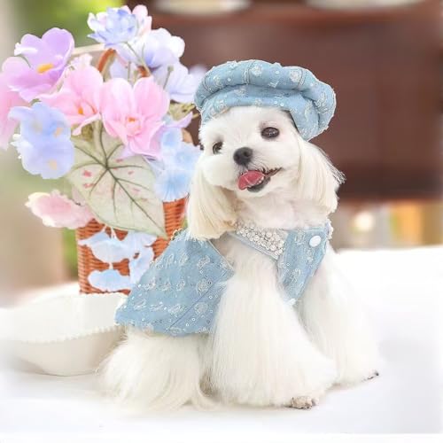 Robe en jean pour chien sans manches facile à enfiler - 3