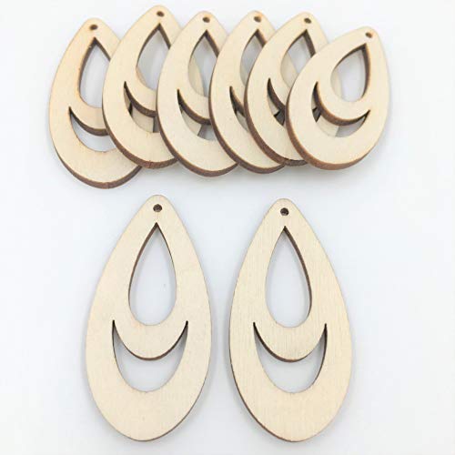 Lot de 25 boucles d'oreilles pendantes en forme de goutte en bois brut 5,1 x 15/40,6 cm Cover