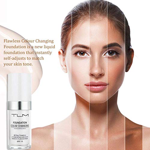 Avashine Color Changing Foundation, All-Day Flawless Foundation Makeup, Foundation Cream, Liquid Foundation,30Ml, Spf 15, Lightweight,Fragrance-Free, Warm Skin Tone #TOP1