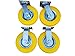 Produktbild 2 x FROSAL Bockrolle + 2 x Lenkrolle 8" 2.50-4 als 4 tlg. Set | PU Rad Ø 210 mm pannensicher auf Stahlfelge