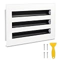 10x6 Modern AC Vent Cover, Standard Three Slot Linear Diffuser, White All Aluminum, Decorative Air Vent for Ceilings, Walls, or Non-Weight-Bearing Floor, Quiet, Adjustable Airflow, 5 Year Warranty