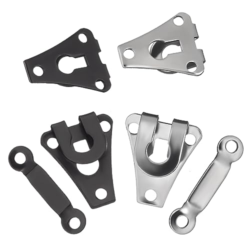 24 Set Sewing Hooks and Eyes Closure Set - Versatile Fasteners for Trousers Skirts Dress Bra - DIY Craft Accessories - Metal Hook and Eye- 2 Colors (Black and Nickel)