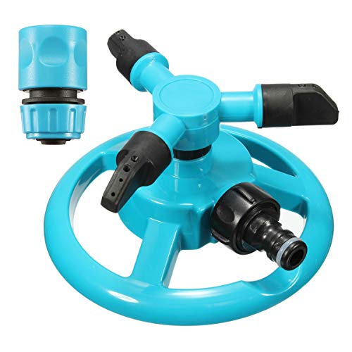 Motonupic K Ing Do Way 360 Fully Circle Rotating Water Sprinkler Garden Pipe Hose Irrigation 3 Nozzles Blue - System Sprinklers Pump Sprinkler Accessories Protector Small Underg