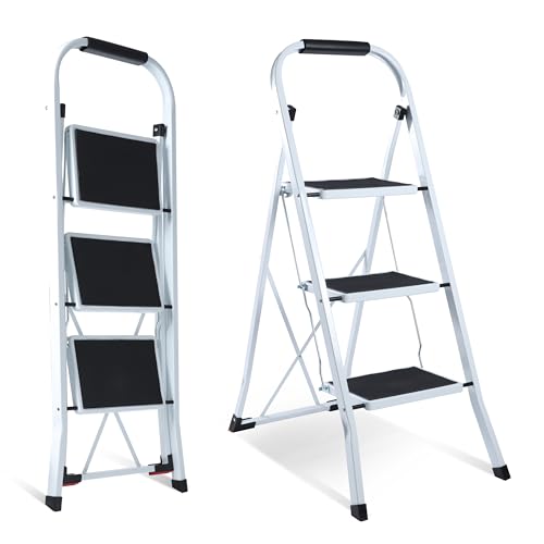 Galvaran 3-Step Ladder with Anti-Slip Mat
