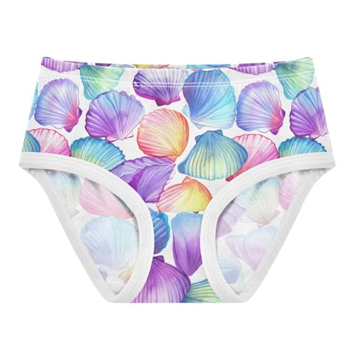 Joisal Cotton Girls Underwear Toddler Colorful Pastel Seashells White Little Girl Panties Pattern Briefs Underpants 2t