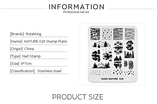 Nail Stamping Plate Fashion Nature Lake Lakeside River Seaside Jungle Night Sky Theme Multi-Pattern Stamp Print Image Stamp Template Nail Art For Nail Design By Rolabling #TOP3