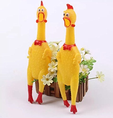 2 Pack Large Screaming Chicken Toy Rubber Squawking Chicken 12 Inch #TOP1