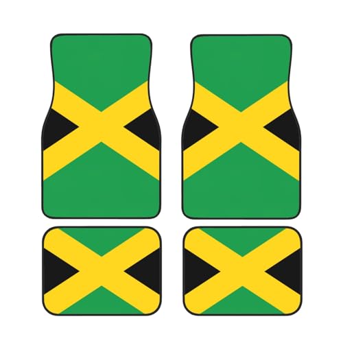 Juego de 4 alfombrillas para coche, diseño de bandera de Jamaica, aptas para furgonetas, sedanes, camiones