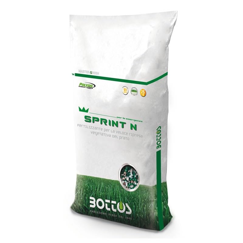 Bottos Sprint N 25kg - Concime Fertilizzante granulare per tappeti erbosi - Azoto a cessione programmata per l'immediato rinverdimento - Prato Erboso Shop