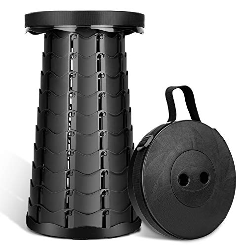LUXJET Portable Folding Stool Lightweight Yet More Sturdy with Load Capacity 159KG, Retractable Plastic Foldable Collapsible Stool for Camping Fishing Hiking BBQ Outdoors Indoors Kitchen
