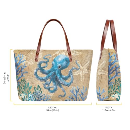 Image of Top Handle Purse for Women, Large Tote Handbag With PU Wallet Set, Gift for Mom