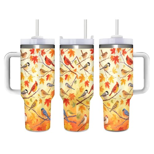 Mount Hour Colorful Birds Fall Vacuum Insulated Tumbler 40 oz (1200 ml)