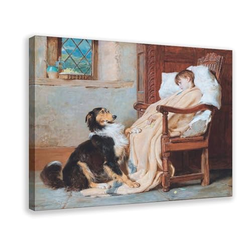 Poster Old Playfellows Briton Riviere decoration murale salon en toile 61x91