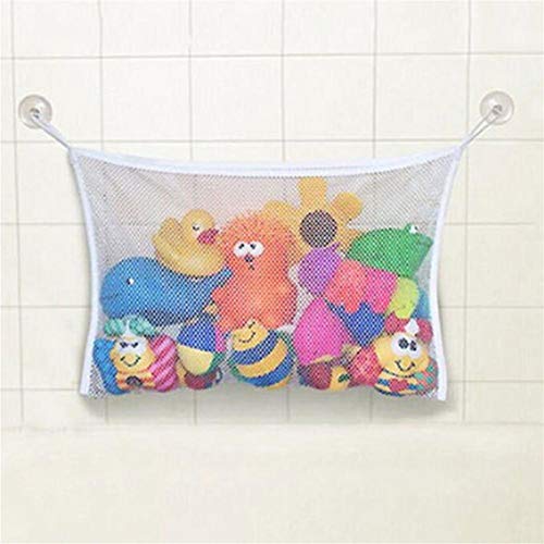 Riosupply Filet Jouets Bain Rangement Jouet Bain Filet De Rangement pour Jouets De Douche De Bébé + 2 Crochets À Ventouse, Attachés À La Baignoire Ou Aux Carreaux Lisses Cover