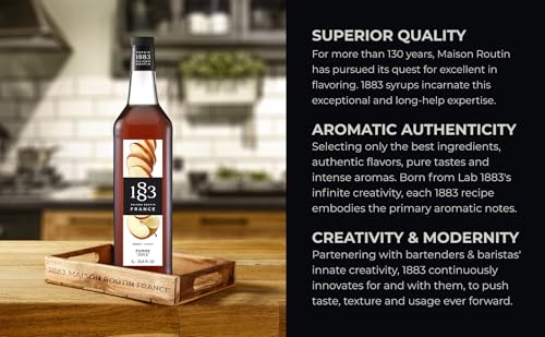 Image of 1883 Apple Syrup for Drinks, Made in France, 1 Liter Glass Bottle