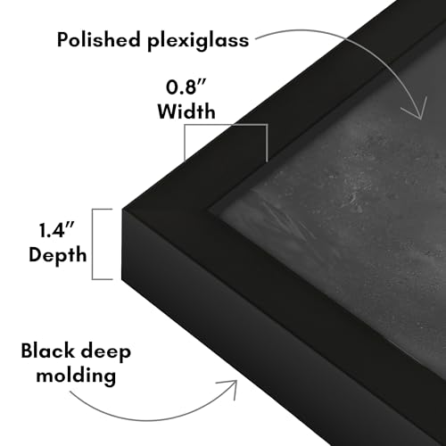 Americanflat 18x24 Poster Frame with Polished Plexiglass - Soho Collection - Gallery Style Deep Molding Picture Frames for Wall Display - Black by Americanflat - Image 3
