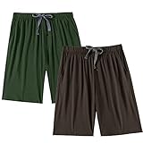 Men’s Pajama Shorts 2 Pack Bamboo Viscose Soft Breathable Pajama Short for Men...