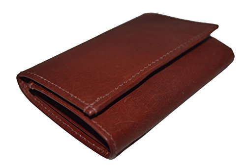 Leatherboss Premium Leather Key Chain Wallet with 6 Metal Key Loops, Clear ID Window, and Credit Card Slots, Brown4