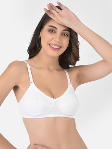Image of Softline Women's Cotton Blend Wire-Free Non-Padded Cut & Sew | Full Coverage Bra Combo | Comfortable & Supportive Everyday Wear (Pack of 2)