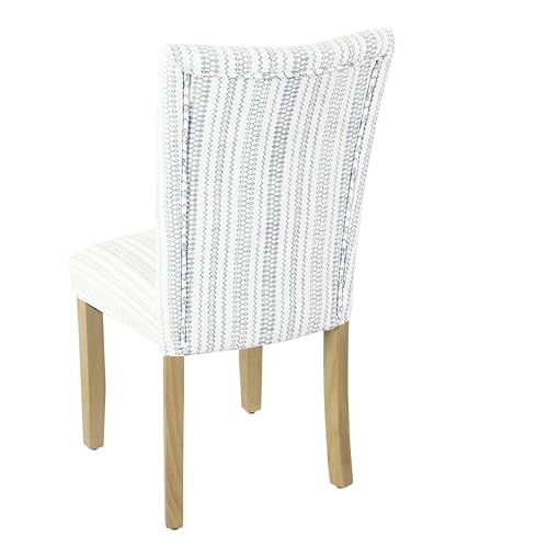 Image of HomePop Parsons Dining Chair - Blue Farmhouse Stripe (Set of 2)